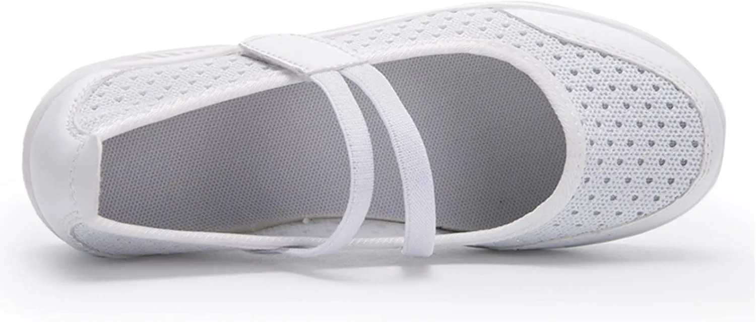 ZBYY Woman Casual Walking Shoes Comfort Sneakers Fashion Mesh Wedge Sneaker Lightweight Nurse Loafers Mary Jane Shoes